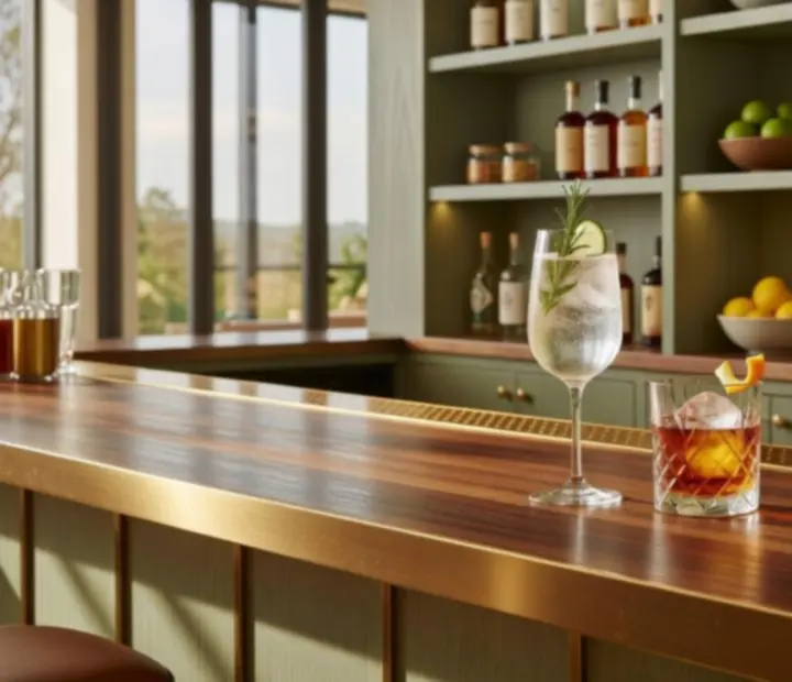 Craft cocktail bar with Australian spirits and natural light